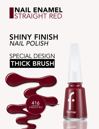 Flormar - Nail Enamel 416 Straight Red