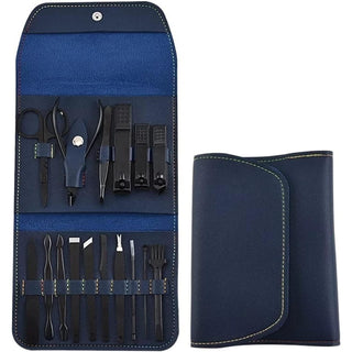 Nail care Kit Tool  16 in 1 Travel size bag - Dark blue