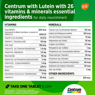 Centrum with Lutein 100 Tab