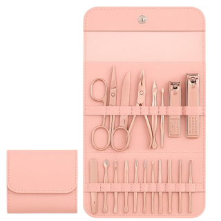 Travel size Manicure 1 Travel Care Set - Rose Color - 16 pcs