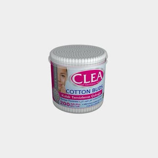 Clea Cotton buds in round plastic box - 200pcs