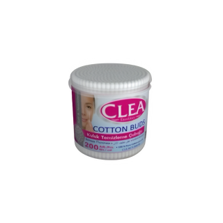 Clea Cotton buds in round plastic box - 200pcs