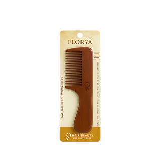 Florya - Natural beechwood comb with handle