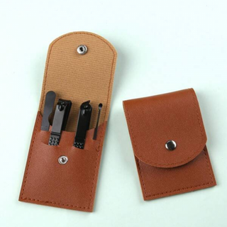 Brown Nail Clipper Set in 1 travel size bag