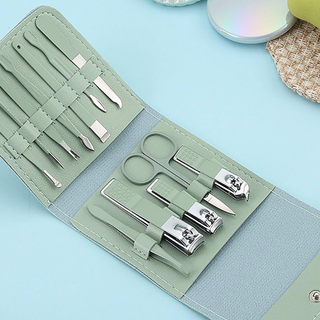 Nail care Tools 12 pcs with Leather Travel Case