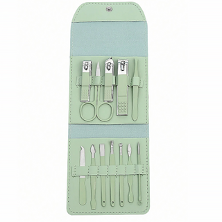 Nail care Tools 12 pcs with Leather Travel Case